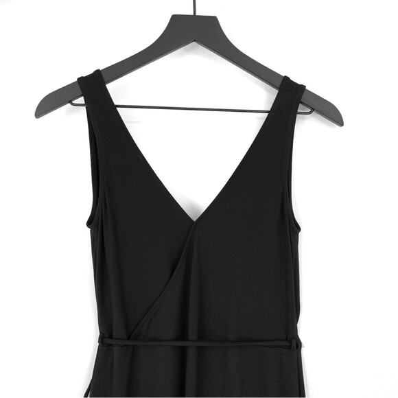 NWT VINCE V-Neck Jersey Wrap Midi Dress Black S - Picture 11 of 12